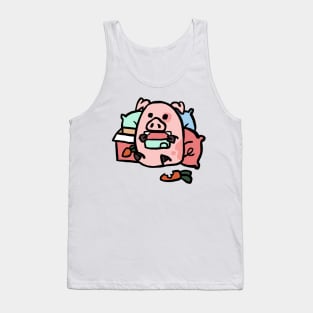 Cute Cartoon Piggy Playing Games Tank Top